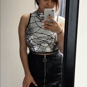 Sequins crop top.